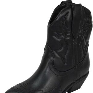 Soda Black Western Ankle Booties